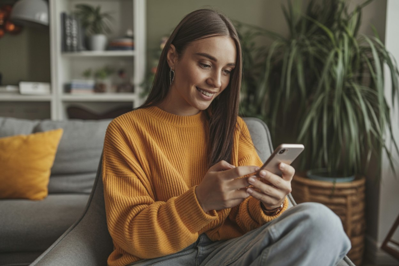 Photo d'une femme au téléphone